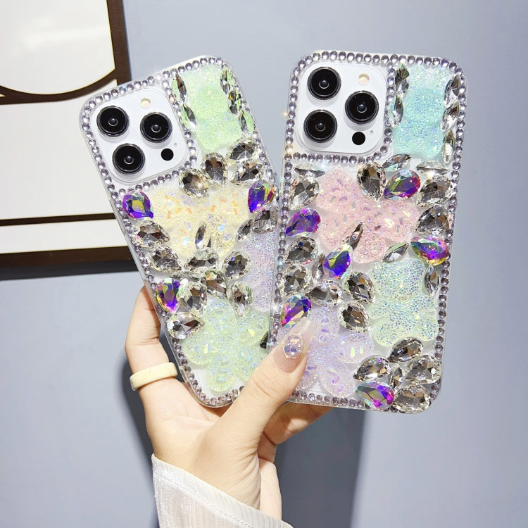 冰晶蝴蝶結滿鑽TPU手機保護殼