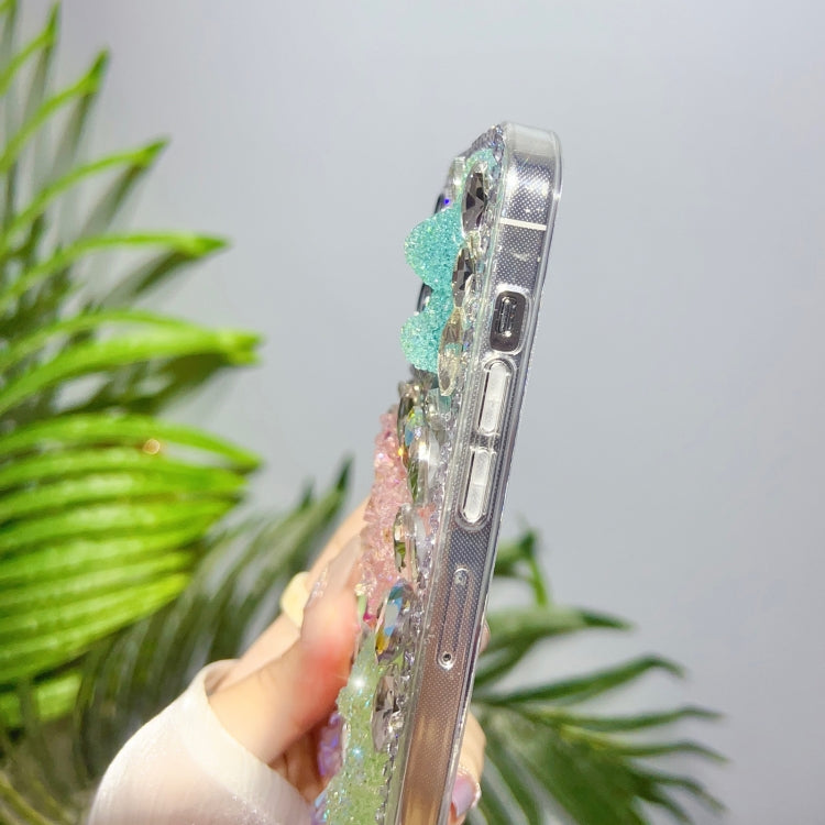 冰晶蝴蝶結滿鑽TPU手機保護殼