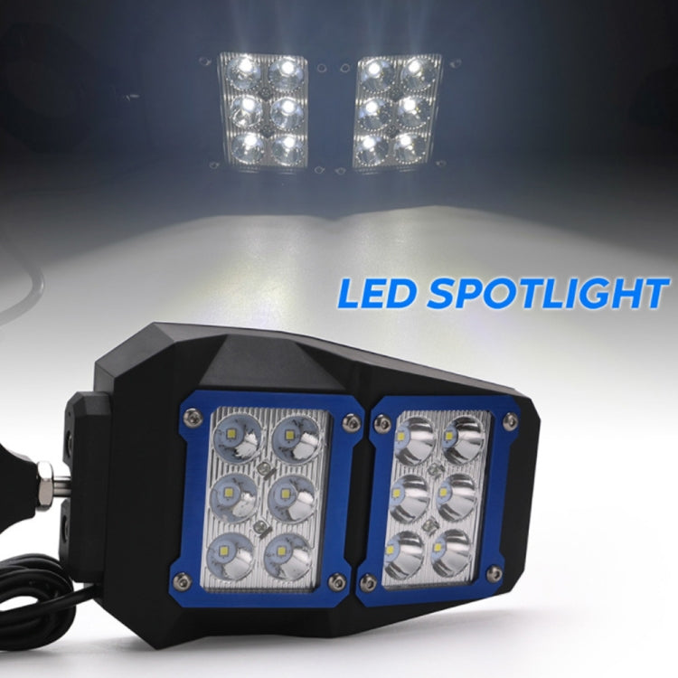 適用於1.75-2寸 UTV-26 UTV / ATV三色后框反光鏡帶LED燈