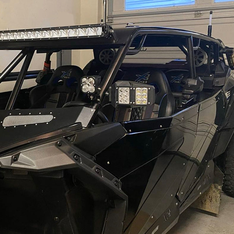 適用於1.75-2寸 UTV-26 UTV / ATV三色后框反光鏡帶LED燈