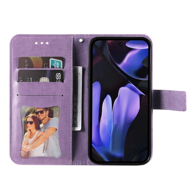 壓紋七瓣花手機皮套