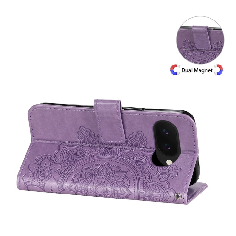 壓紋七瓣花手機皮套