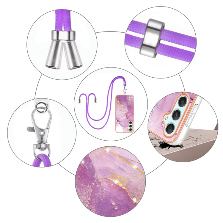 IMD電鍍大理石邊框B款TPU手機殼帶掛繩, For Samsung Galaxy A25 5G, For Samsung Galaxy S23 FE 5G, For Samsung Galaxy A24 4G, For Samsung Galaxy A04e