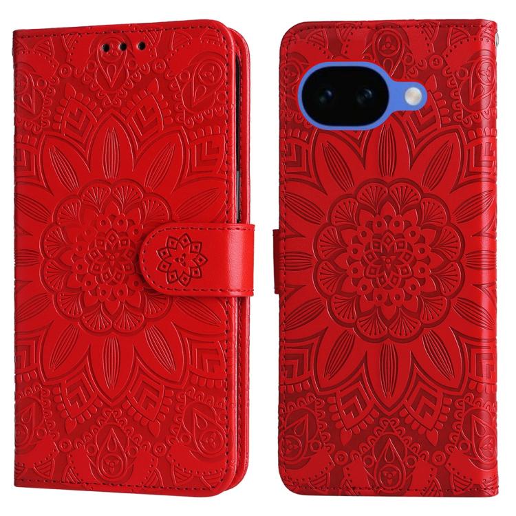 壓花向陽花手機皮套, For Google Pixel 10a, For Google Pixel 9a, For Google Pixel 9 Pro, For Google Pixel 9, For Google Pixel 8a, For Google Pixel 8 Pro, For Google Pixel 8, For Google Pixel 7a, For Google Pixel 7 Pro