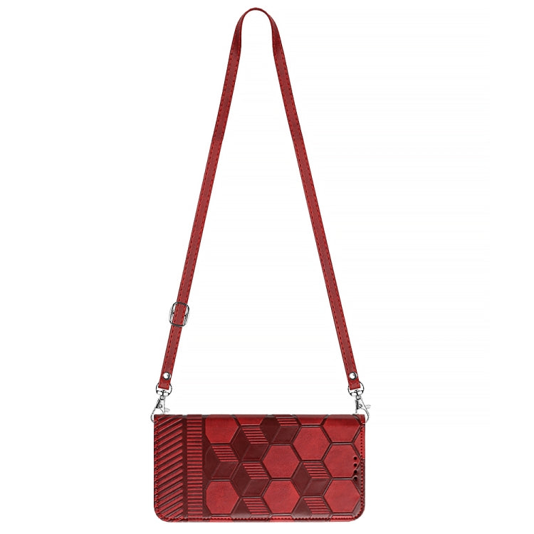 斜挎長掛繩足球紋對吸翻蓋手機皮套