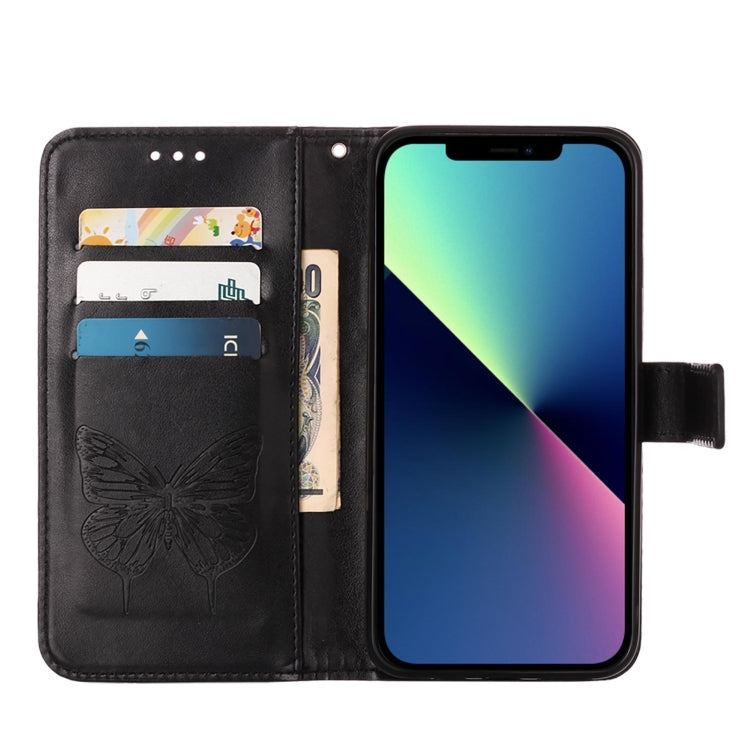 壓花大蝴蝶左右開手機皮套