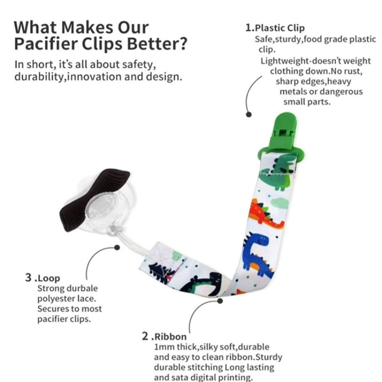 3條/件嬰兒牙膠玩具加厚奶嘴鏈，顏色隨機發貨