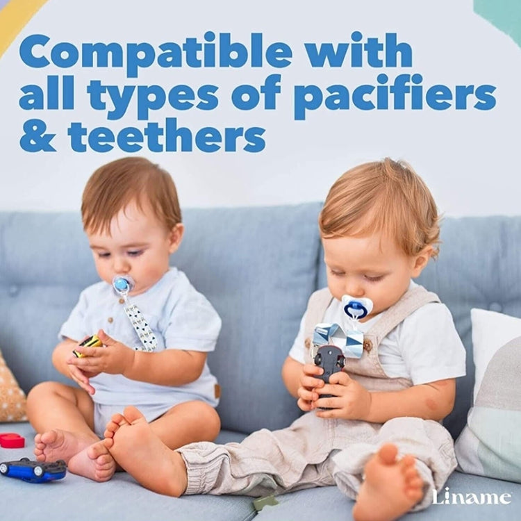 3條/件嬰兒牙膠玩具加厚奶嘴鏈，顏色隨機發貨