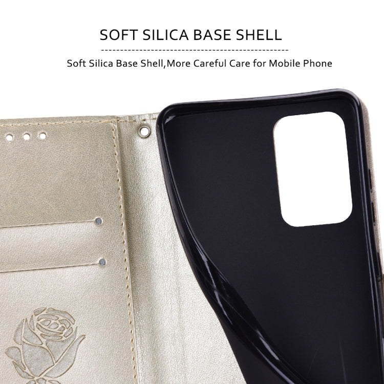 玫瑰壓紋左右翻蓋手機皮套