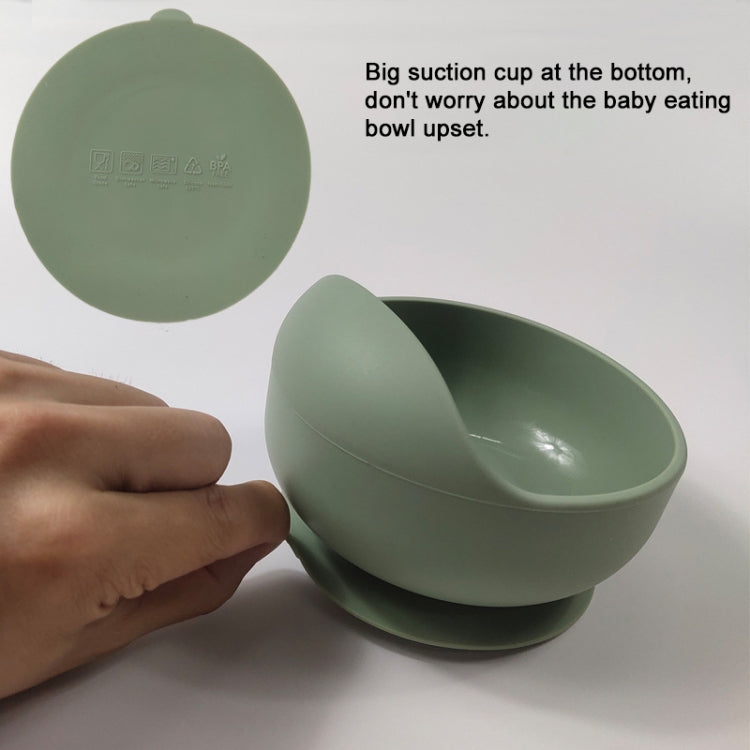 兒童硅膠防摔吸盤碗訓練勺輔食碗套裝，顏色隨機發貨