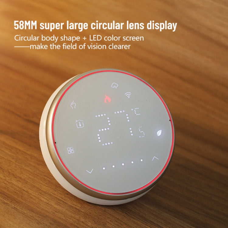 BHT-6001GCLW 240V AC 5A 智能圓形溫控器 鍋爐採暖LED溫控器