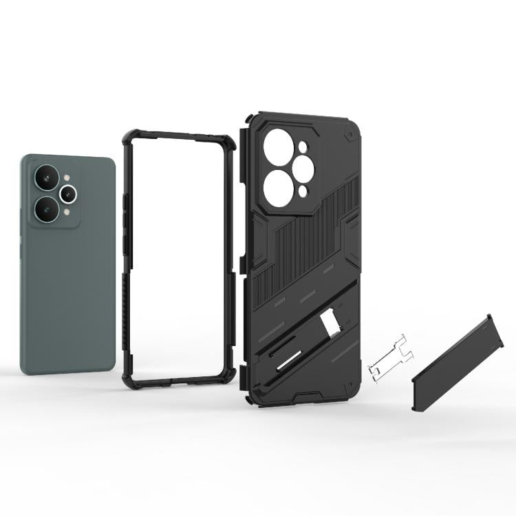 朋克鎧甲PC + TPU防摔組合殼帶摺疊支架