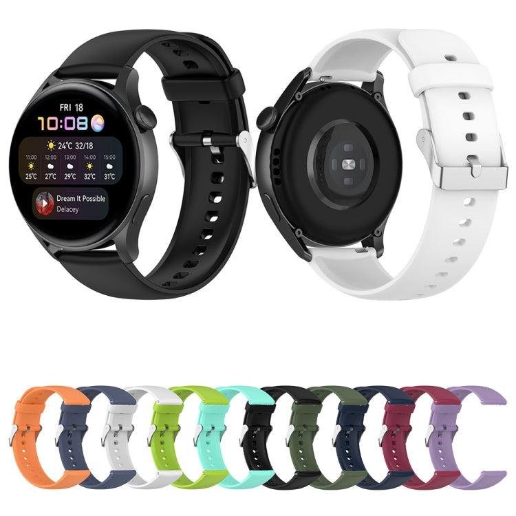 純色柔軟硅膠不銹鋼銀扣錶帶