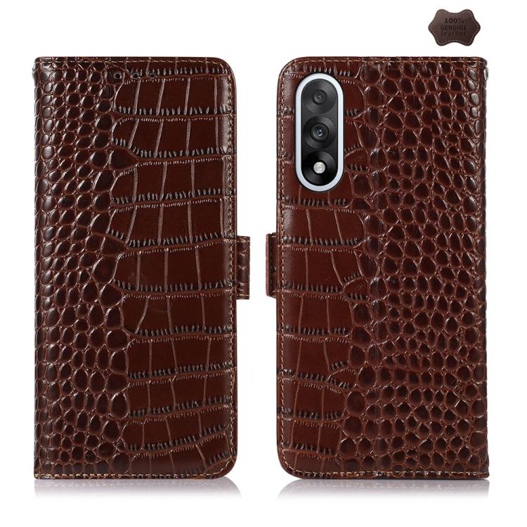 側吸頭層牛皮雙色鱷魚紋手機皮套