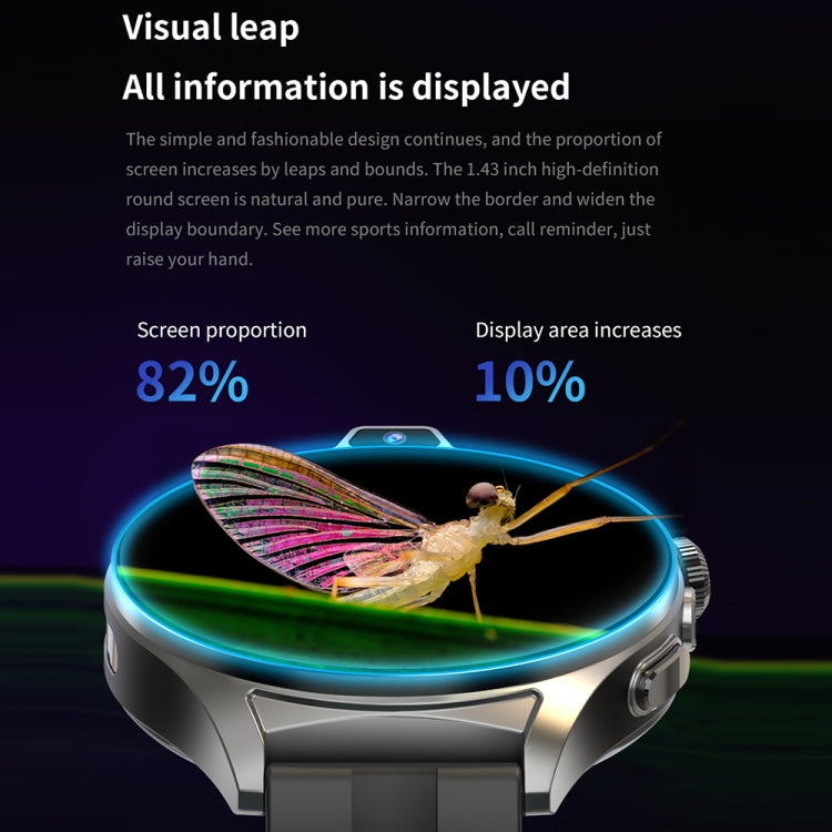 L01 1.43英寸IP67防水4G安卓9.0智能手錶 支持人臉識別/GPS