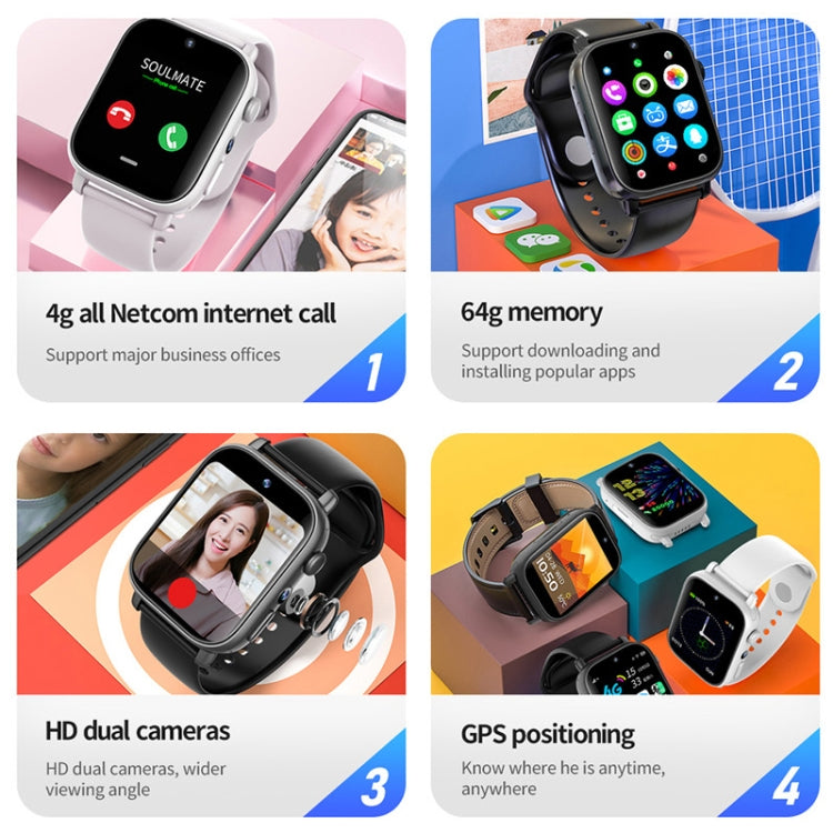 UNIWA X1S 1.9英寸IP67防水4G安卓8.1雙攝像頭智能手錶 支持體溫測量