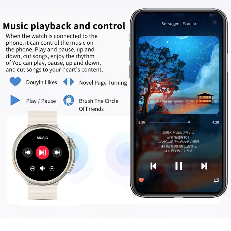 Z78 Ultra 1.52寸圓屏高清智能手錶支持心率/血氧監測