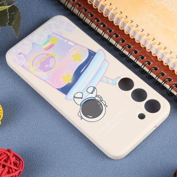 奶茶宇航員圖案液態硅膠手機殼