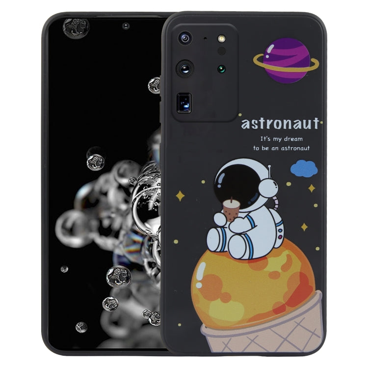奶茶宇航員圖案液態硅膠手機殼