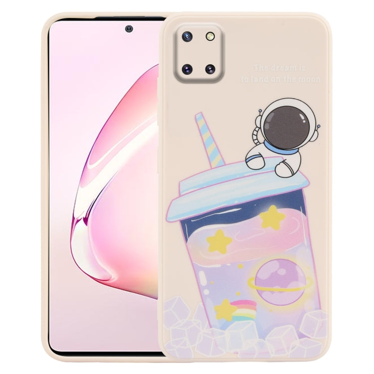 奶茶宇航員圖案液態硅膠手機殼