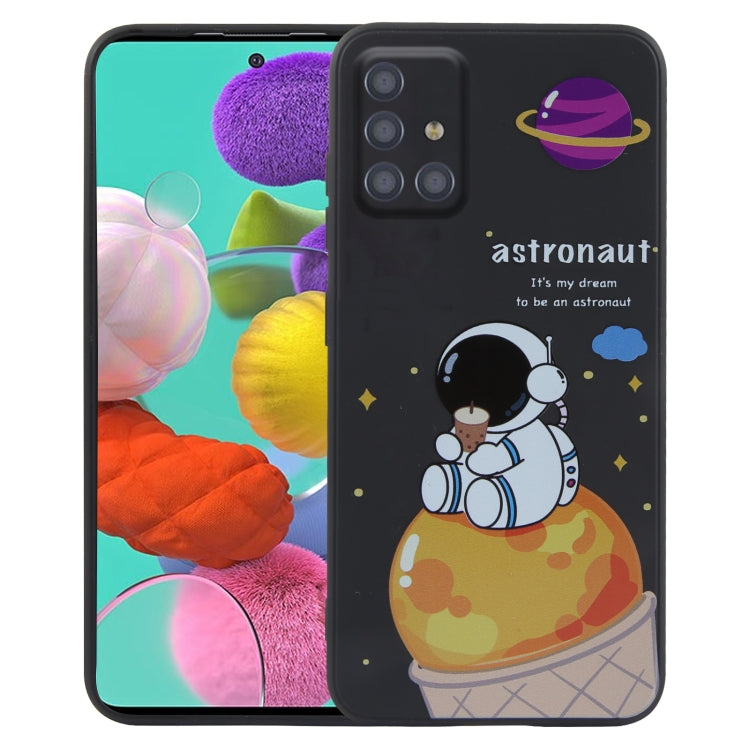 奶茶宇航員圖案液態硅膠手機殼