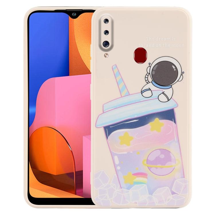 奶茶宇航員圖案液態硅膠手機殼