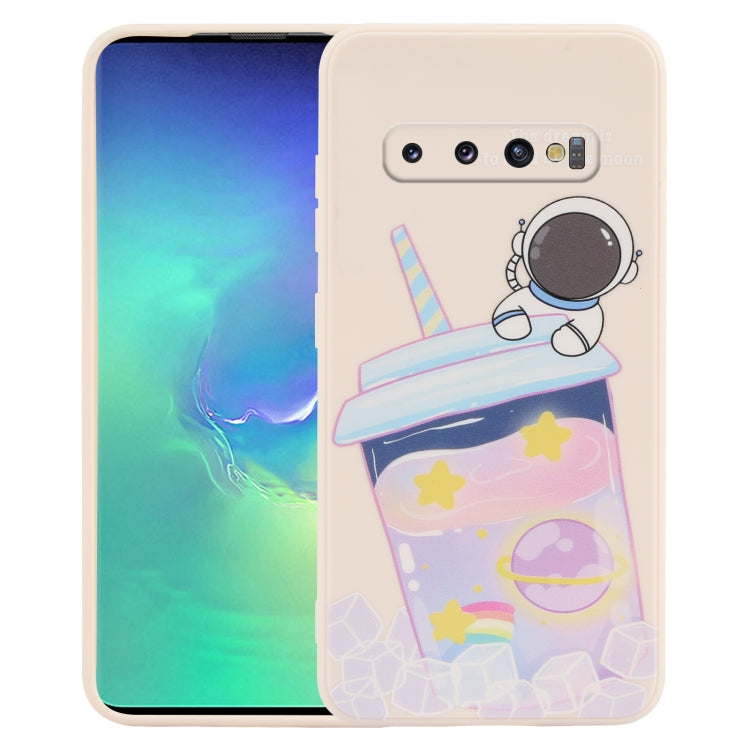 奶茶宇航員圖案液態硅膠手機殼