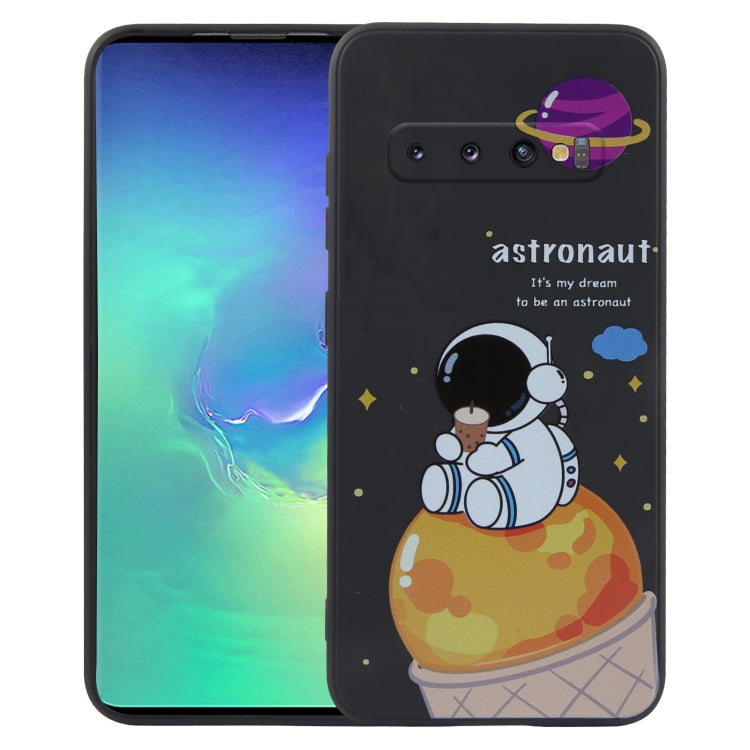 奶茶宇航員圖案液態硅膠手機殼