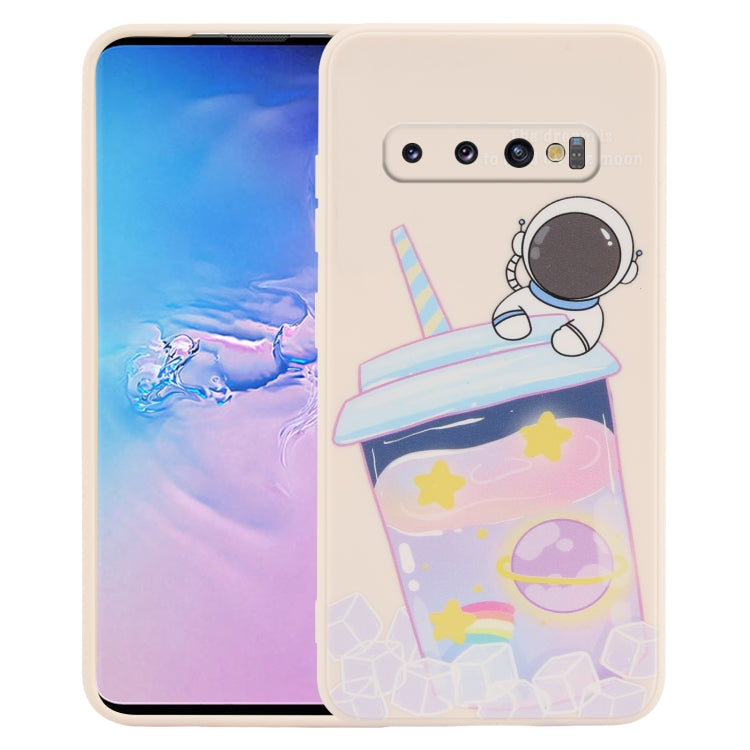 奶茶宇航員圖案液態硅膠手機殼