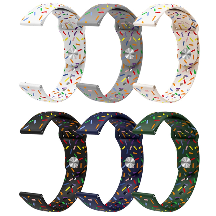 20mm 運動彩虹雨點硅膠錶帶