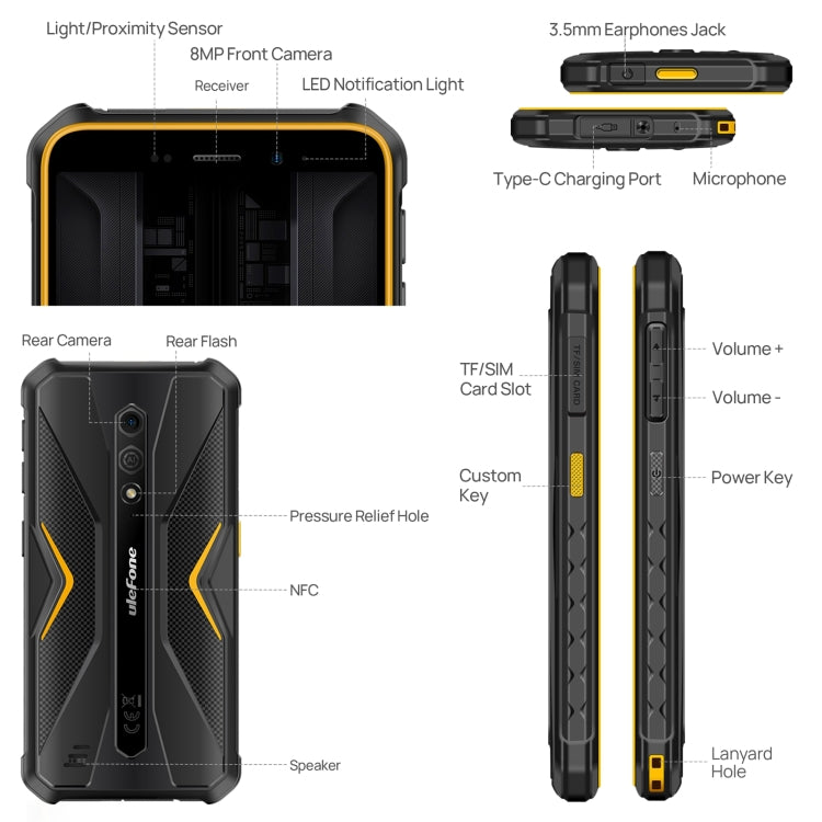 Ulefone Armor X12 Pro，IP68/IP69K三防機  5.45英寸安卓14 Helio G36八核, 網絡：4G, NFC