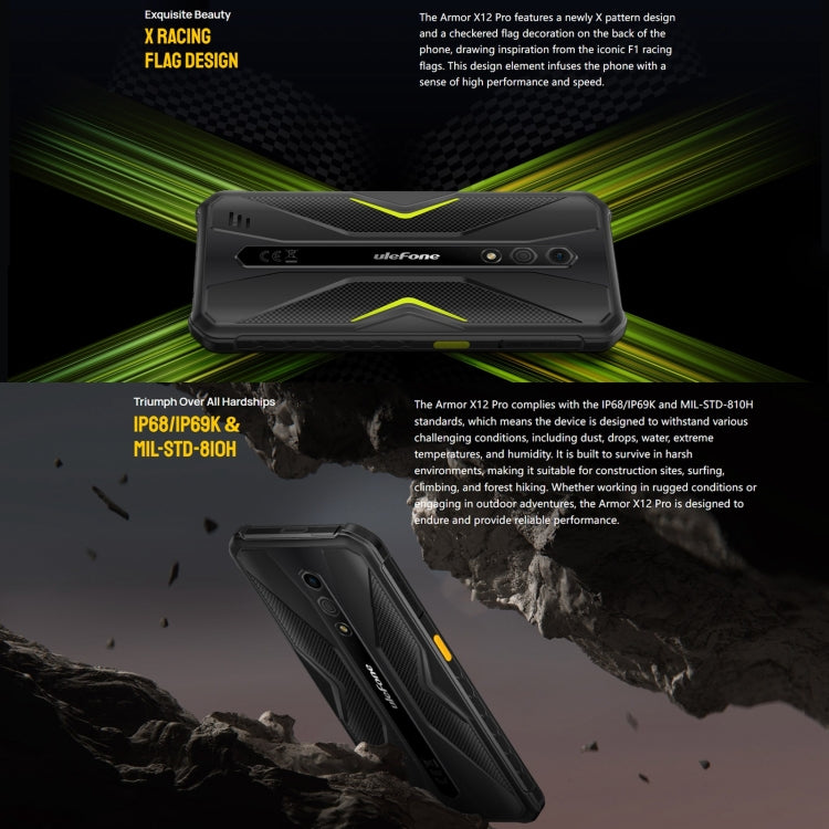 Ulefone Armor X12 Pro，IP68/IP69K三防機  5.45英寸安卓14 Helio G36八核, 網絡：4G, NFC