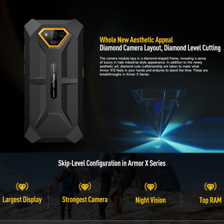 Ulefone Armor X13，IP68/IP69K三防機  6.52英寸安卓13 Helio G36八核, 網絡：4G, NFC, OTG