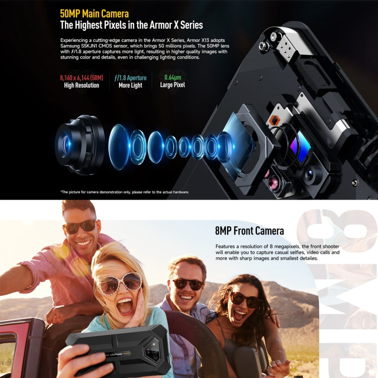 Ulefone Armor X13，IP68/IP69K三防機  6.52英寸安卓13 Helio G36八核, 網絡：4G, NFC, OTG
