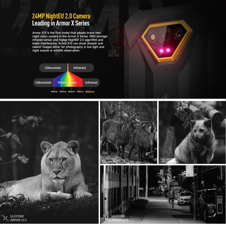 Ulefone Armor X13，IP68/IP69K三防機  6.52英寸安卓13 Helio G36八核, 網絡：4G, NFC, OTG