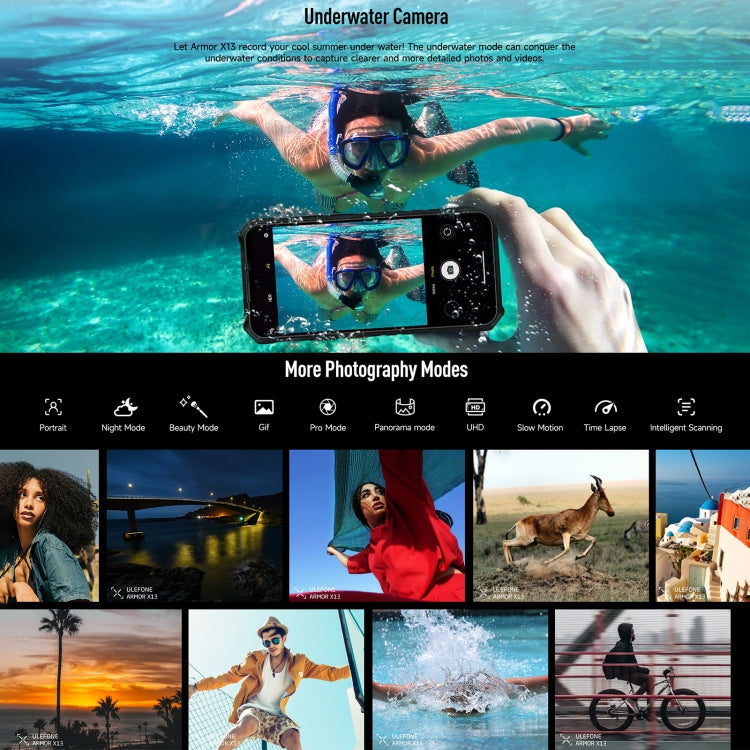 Ulefone Armor X13，IP68/IP69K三防機  6.52英寸安卓13 Helio G36八核, 網絡：4G, NFC, OTG