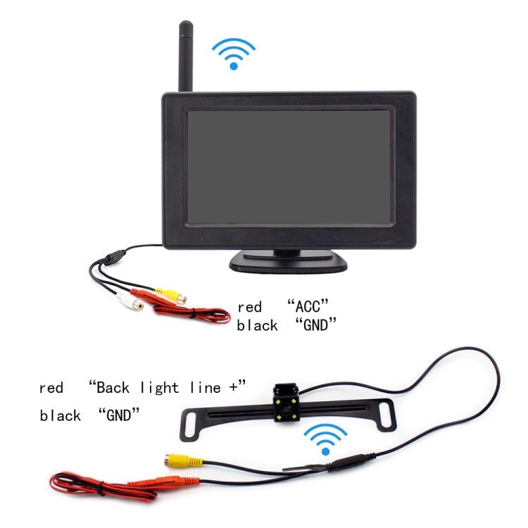PZ703 422A-W 車載4.3寸台式显示器 內置無線倒車影像