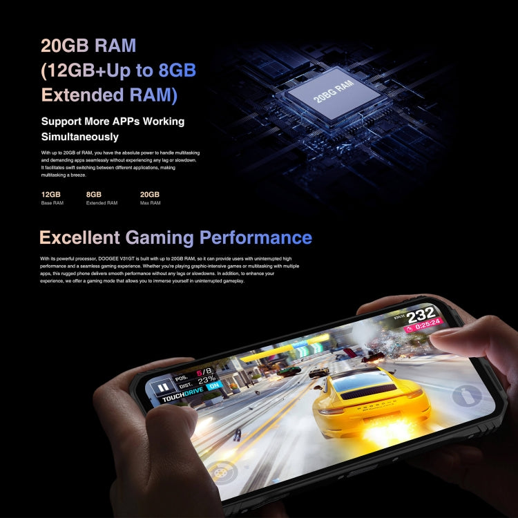DOOGEE V31GT，熱像儀 三防機  6.58英寸安卓13 天璣1080八核, 網絡：5G, OTG, NFC 支持Google Pay, 12GB+256GB