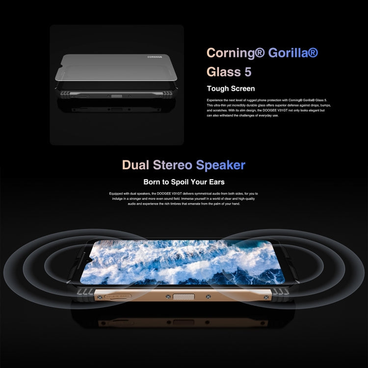 DOOGEE V31GT，熱像儀 三防機  6.58英寸安卓13 天璣1080八核, 網絡：5G, OTG, NFC 支持Google Pay, 12GB+256GB