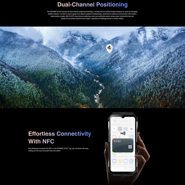 DOOGEE V31GT，熱像儀 三防機  6.58英寸安卓13 天璣1080八核, 網絡：5G, OTG, NFC 支持Google Pay, 12GB+256GB