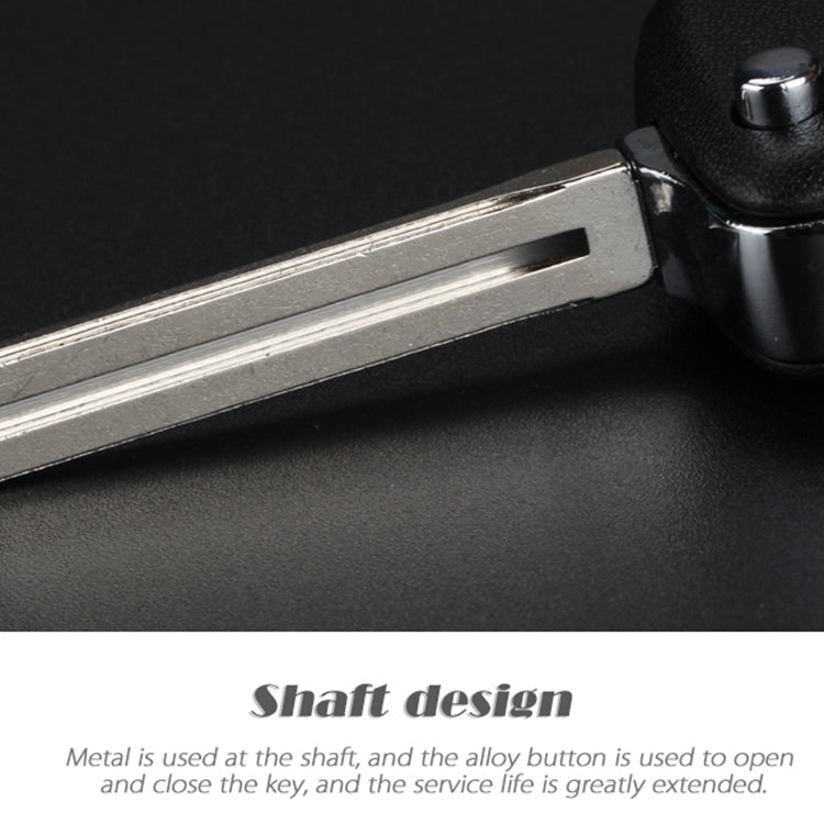適用於現代3鍵摺疊汽車鑰匙殼 銀色金屬邊