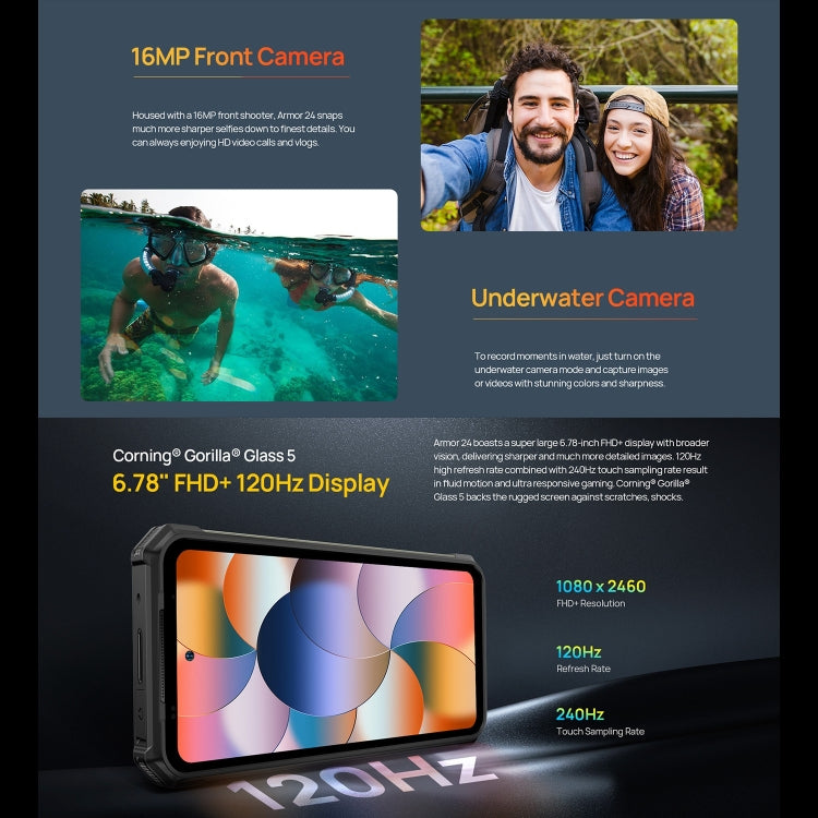 Ulefone Armor 24，三防機  6.78英寸安卓14 Helio G96八核, 網絡：4G, NFC