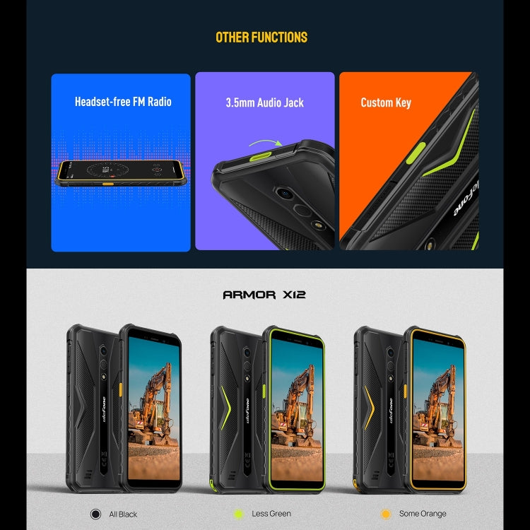 Ulefone Armor X12，三防機  5.45英寸安卓13 Go Helio A22 四核, 網絡：4G, NFC