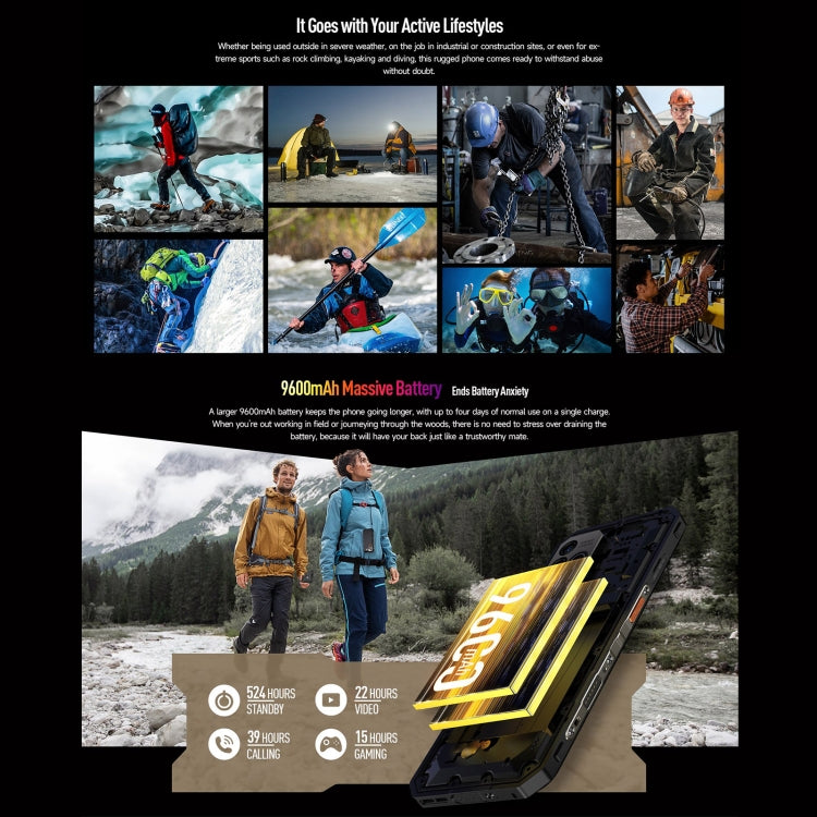 Ulefone Power Armor 18T Ultra Version 5G熱像儀三防機，6.58英寸安卓13天璣7050八核, 網絡：5G, NFC, OTG