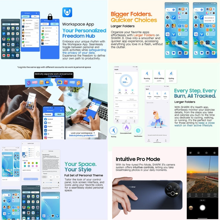 Blackview SHARK 8，指紋解鎖, 6.78英寸安卓13 MTK6789 Helio G99八核,  OTG, 4G網絡