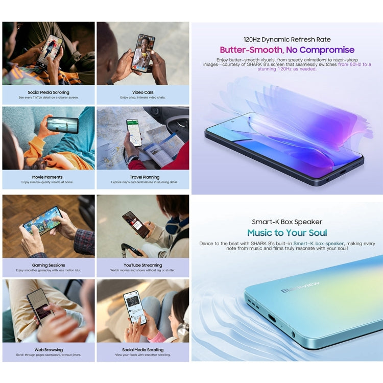 Blackview SHARK 8，指紋解鎖, 6.78英寸安卓13 MTK6789 Helio G99八核,  OTG, 4G網絡