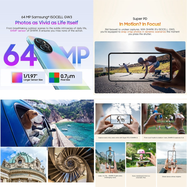 Blackview SHARK 8，指紋解鎖, 6.78英寸安卓13 MTK6789 Helio G99八核,  OTG, 4G網絡