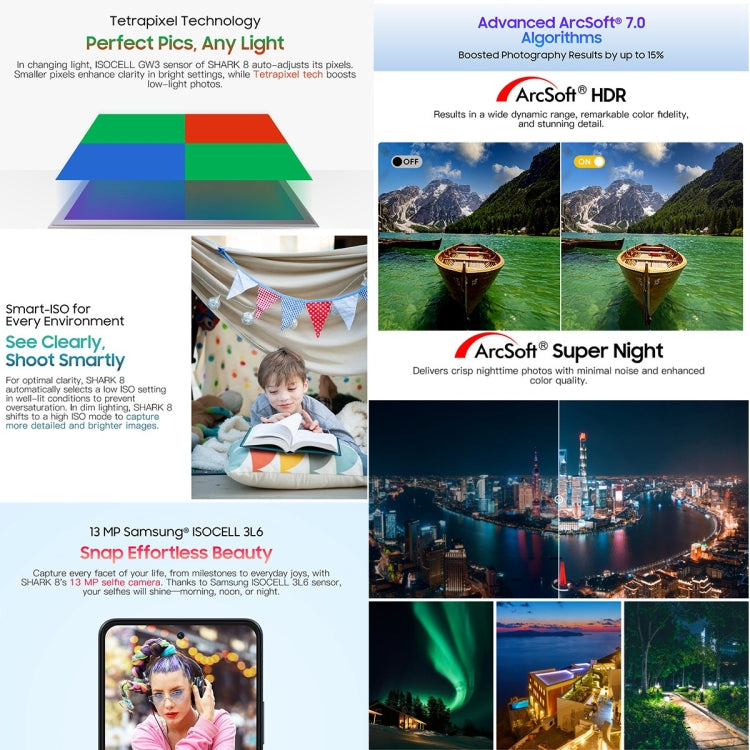 Blackview SHARK 8，指紋解鎖, 6.78英寸安卓13 MTK6789 Helio G99八核,  OTG, 4G網絡