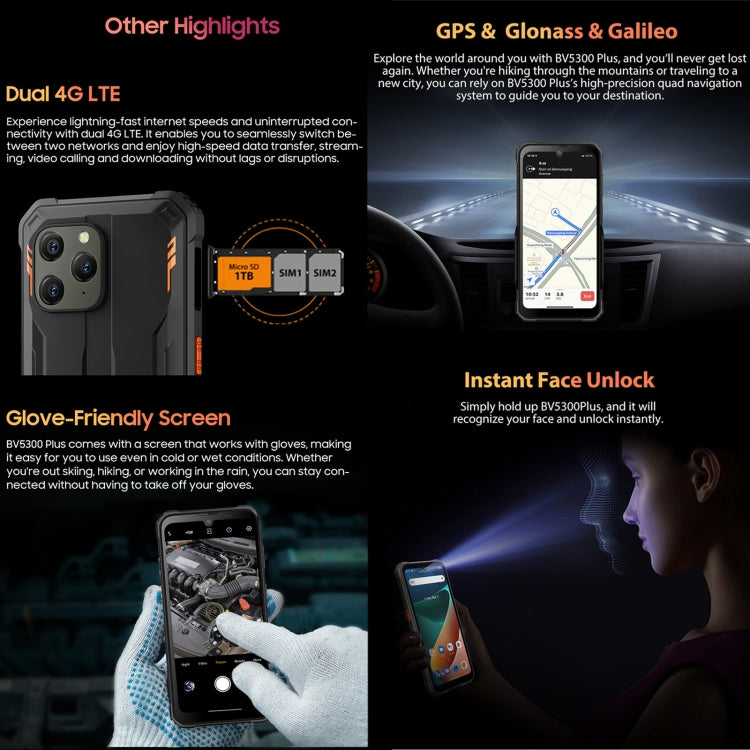 Blackview BV5300 Plus，IP68/IP69K三防機  6.1英寸安卓13 MediaTek Helio G72八核, 網絡：4G, OTG