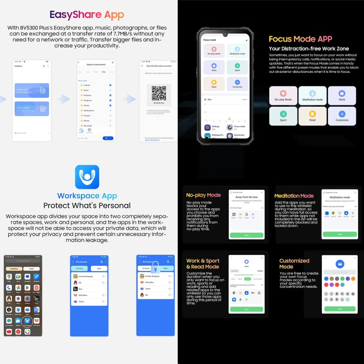 Blackview BV5300 Plus，IP68/IP69K三防機  6.1英寸安卓13 MediaTek Helio G72八核, 網絡：4G, OTG
